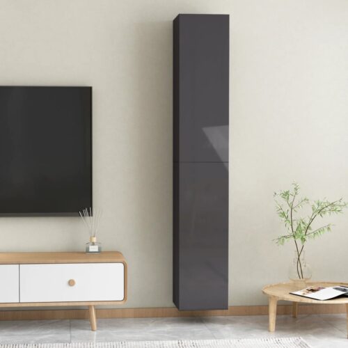 TV Cabinets 2pcs High Gloss Grey 30.5x30x90cm Engineered Wood - Image 11