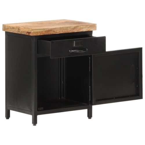 Bedside Cabinet 40x30x52cm Rough Mango Wood - Image 2