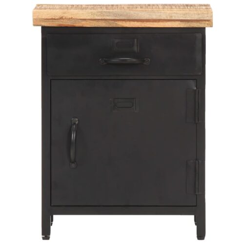 Bedside Cabinet 40x30x52cm Rough Mango Wood - Image 3