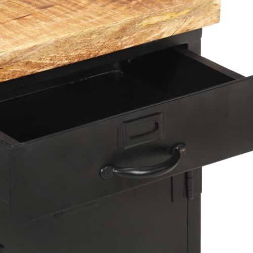 Bedside Cabinet 40x30x52cm Rough Mango Wood - Image 6