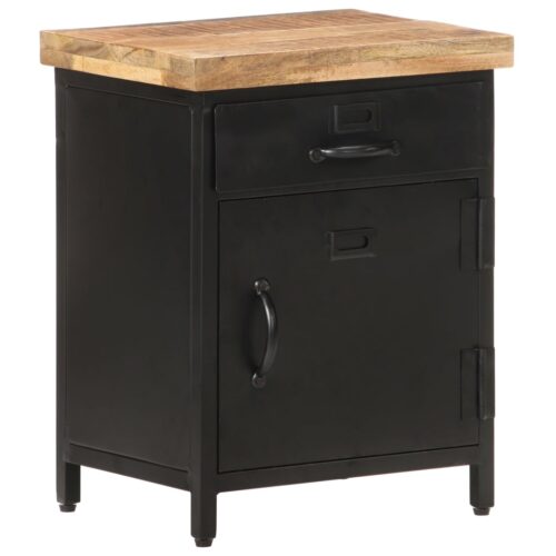Bedside Cabinet 40x30x52cm Rough Mango Wood - Image 9