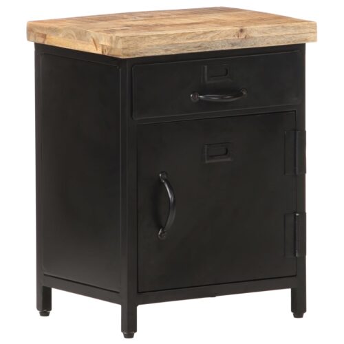 Bedside Cabinet 40x30x52cm Rough Mango Wood - Image 11