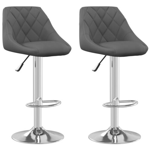 Bar Stool 2pcs Dark Grey Velvet - Image 2