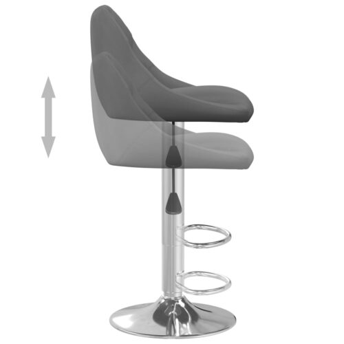 Bar Stool 2pcs Dark Grey Velvet - Image 7
