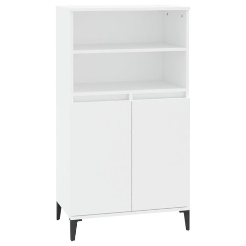 Highboard White 60x36x110cm Engineered Wood - Image 2
