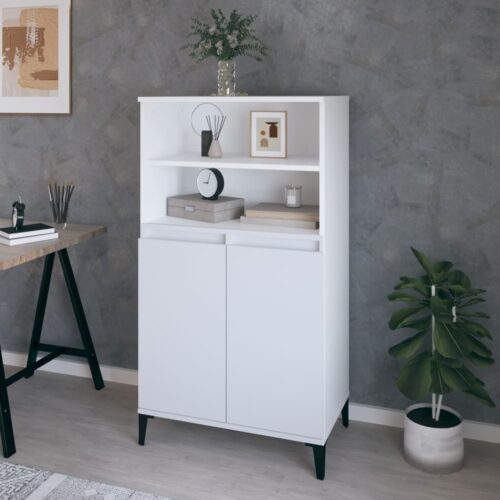 Highboard White 60x36x110cm Engineered Wood - Image 11