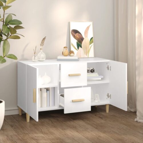 Sideboard White 100x36x60cm Engineered Wood - Image 7