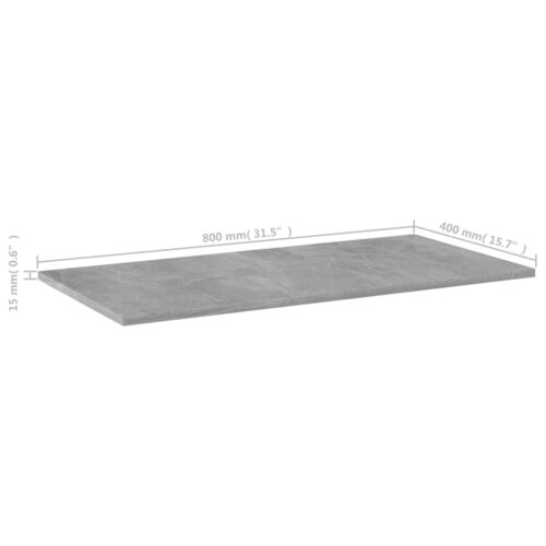 Bookshelf Boards 8pcs Concrete Grey 80x40x1.5cm Engineered Wood - Image 5