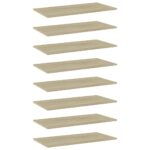 Bookshelf Boards 8pcs Sonoma Oak 80x40x1.5cm Engineered Wood