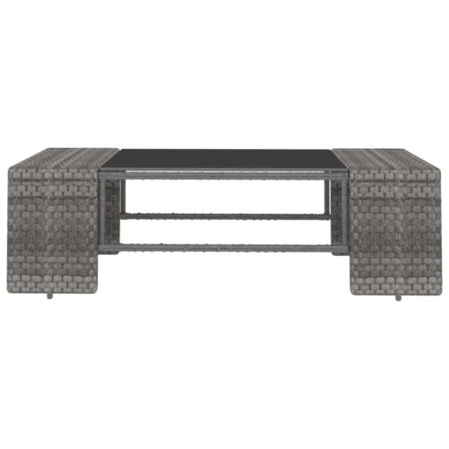2-Piece Garden Lounge Set Poly Rattan Grey - Image 4