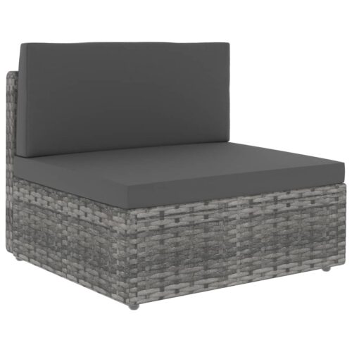 2-Piece Garden Lounge Set Poly Rattan Grey - Image 5