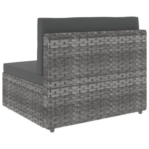 2-Piece Garden Lounge Set Poly Rattan Grey - Image 8