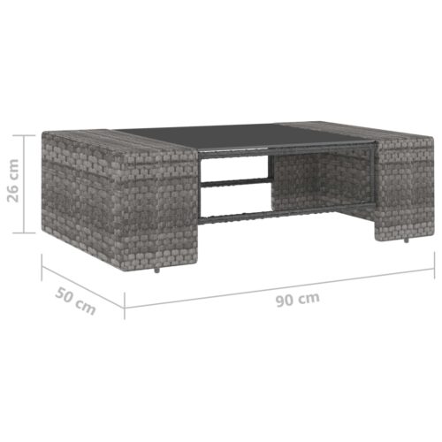 2-Piece Garden Lounge Set Poly Rattan Grey - Image 10
