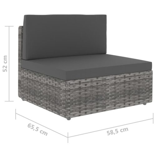 2-Piece Garden Lounge Set Poly Rattan Grey - Image 11