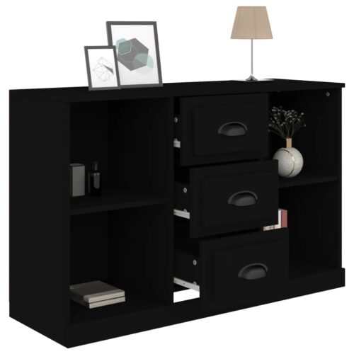 Sideboard Black 104.5x35.5x67.5cm Engineered Wood - Image 7