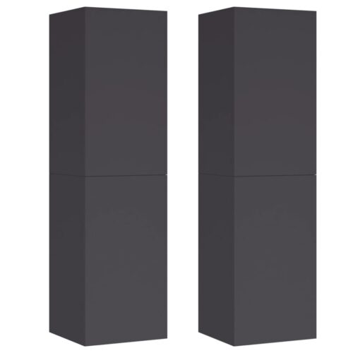 TV Cabinets 2pcs Grey 30.5x30x110cm Engineered Wood