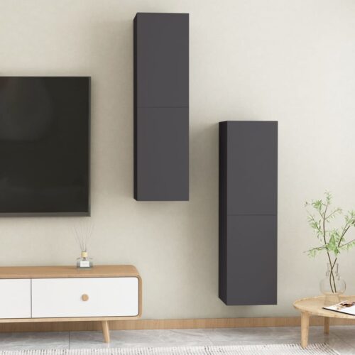 TV Cabinets 2pcs Grey 30.5x30x110cm Engineered Wood - Image 10