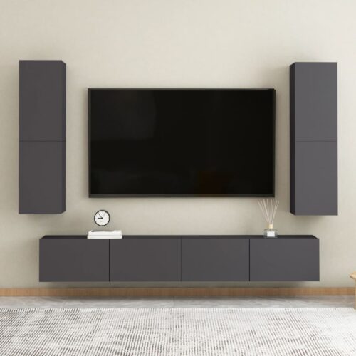 TV Cabinets 2pcs Grey 30.5x30x110cm Engineered Wood - Image 11