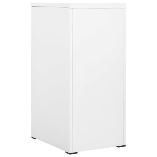 3-Drawers Filing Cabinet Office Storage Shelves File Rack Cupboard Steel White - Image 3