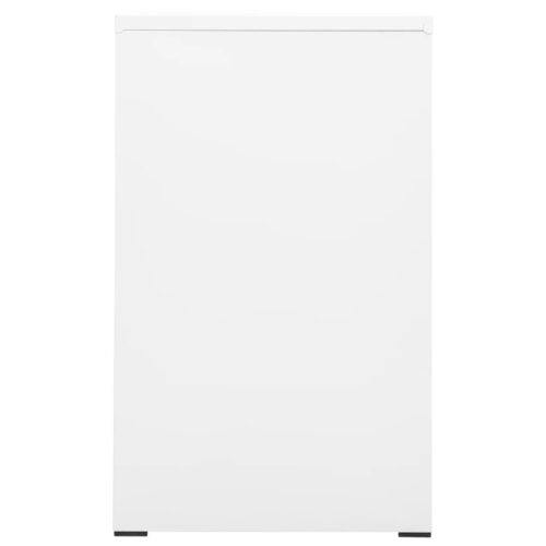 3-Drawers Filing Cabinet Office Storage Shelves File Rack Cupboard Steel White - Image 4