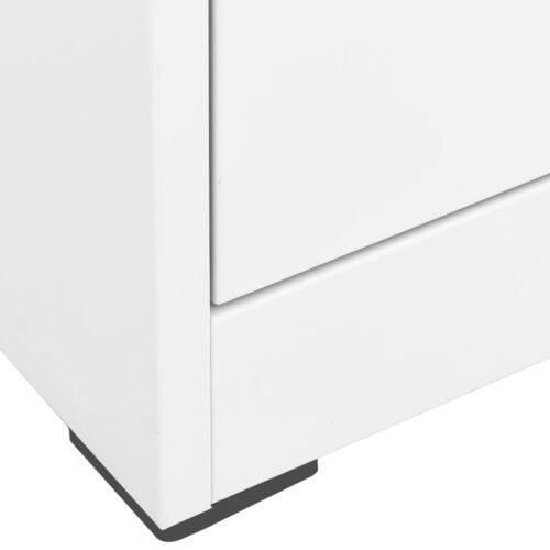3-Drawers Filing Cabinet Office Storage Shelves File Rack Cupboard Steel White - Image 5