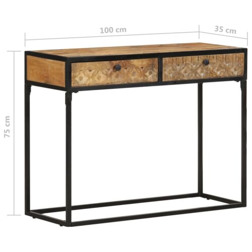 Console Table 100x35x75cm Solid Mango Wood - Image 8