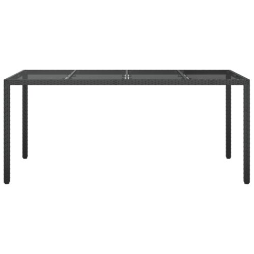 Tempered Glass Garden Table Wicker Rattan Outdoor Indoor Patio Dining Lounge Bistro 190x90x75cm - Image 3
