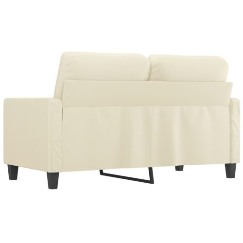 2-Seater Sofa Lounge Couch Futon Chair Modern Fabric Faux Leather Cream 120cm - Image 5