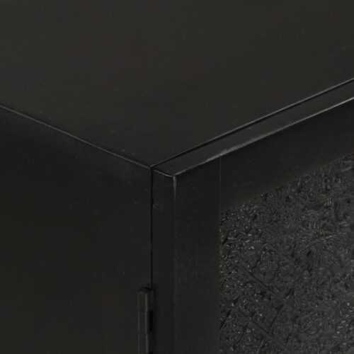 Sideboard Black 55x30x77cm Solid Wood Mango Iron - Image 6