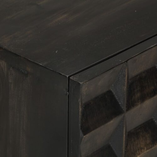 Sideboard Black 55x34x75cm Solid Wood Mango Iron - Image 6