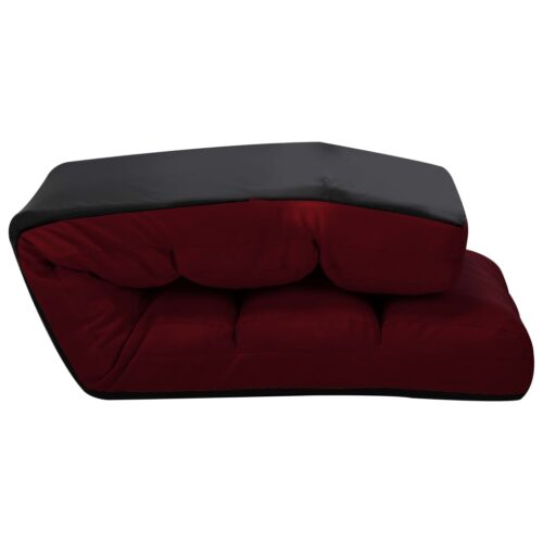 Folding Floor Chair Wine Red Faux Leather - Image 6