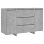 Sideboard with 3 Drawers Concrete Grey 120x41x75cm Engineered Wood