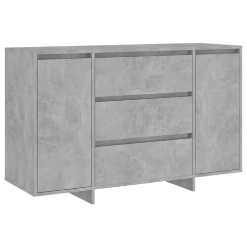 Sideboard with 3 Drawers Concrete Grey 120x41x75cm Engineered Wood