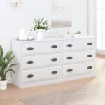 Sideboards 2pcs White Engineered Wood