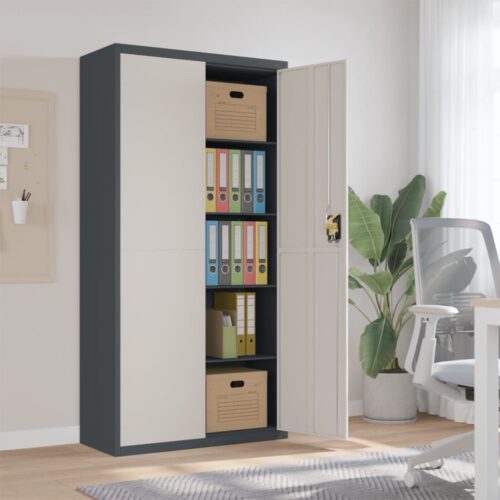 Steel File Cabinet Study Office School Storage Shelf Filing Cupboard White