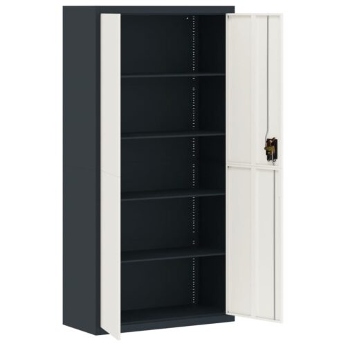 Steel File Cabinet Study Office School Storage Shelf Filing Cupboard White - Image 4
