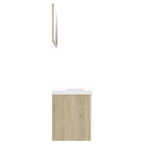 Bathroom Furniture Set White Sonoma Oak Engineered Wood - Image 5