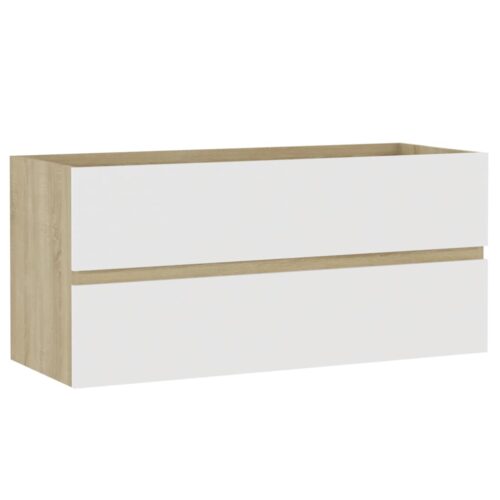 Bathroom Furniture Set White Sonoma Oak Engineered Wood - Image 11