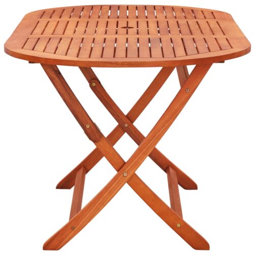 9-Piece Folding Outdoor Dining Set Solid Eucalyptus Wood Outdoor Patio Lounge Furniture - Image 9