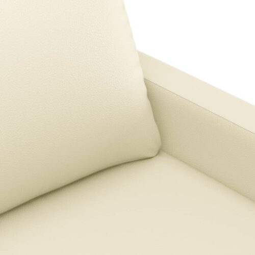 2pcs Sofa Set 5-Seater Modern Living Room Lounge Couch Chair Faux Leather Cream - Image 5