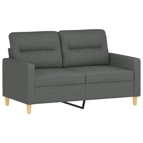 2-Piece Sofa Set with Cushions Dark Grey Fabric - Image 3