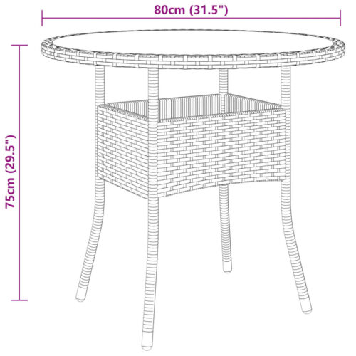 5-Piece Garden Dining Set Poly Rattan Wicker Outdoor Patio Furniture Beige - Image 8