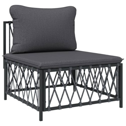 5-Piece Garden Lounge Set with Cushions Anthracite Steel - Image 4