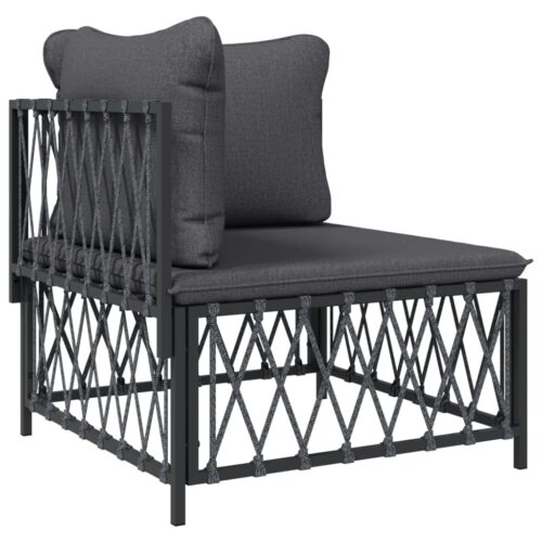 6-Piece Garden Lounge Set with Cushions Anthracite Steel - Image 4