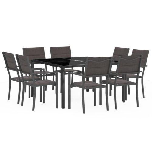 9-Piece Outdoor Dining Set Steel Outdoor Patio Lounge Furniture - Image 3