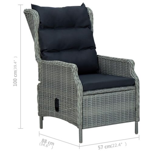 7-Piece Garden Dining Set Light Grey Outdoor Patio Lounge Furniture - Image 11