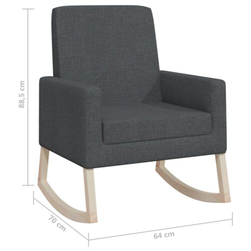 Rocking Chair Dark Grey Fabric - Image 8