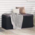 Garden Storage Box with Seat Cushion Anthracite 350L PP