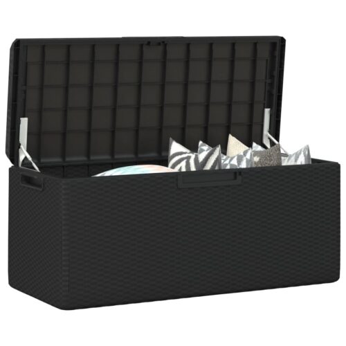 Garden Storage Box with Seat Cushion Anthracite 350L PP - Image 4