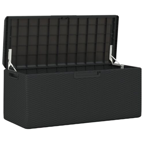Garden Storage Box with Seat Cushion Anthracite 350L PP - Image 5